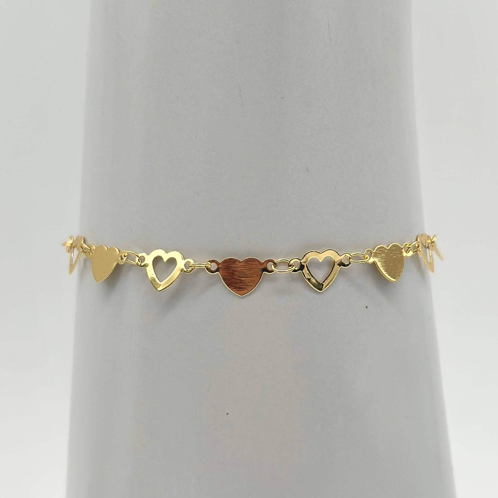 Pulsera Corazones – Chapa de Oro 18K | MAEL
