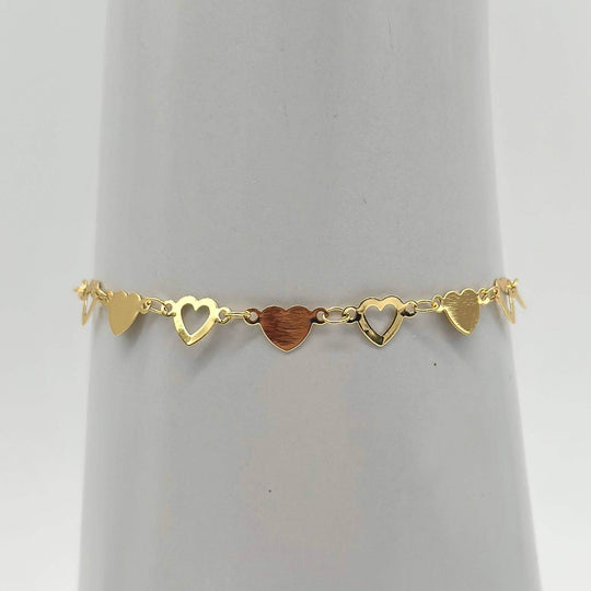 Pulsera Corazones – Chapa de Oro 18K | MAEL