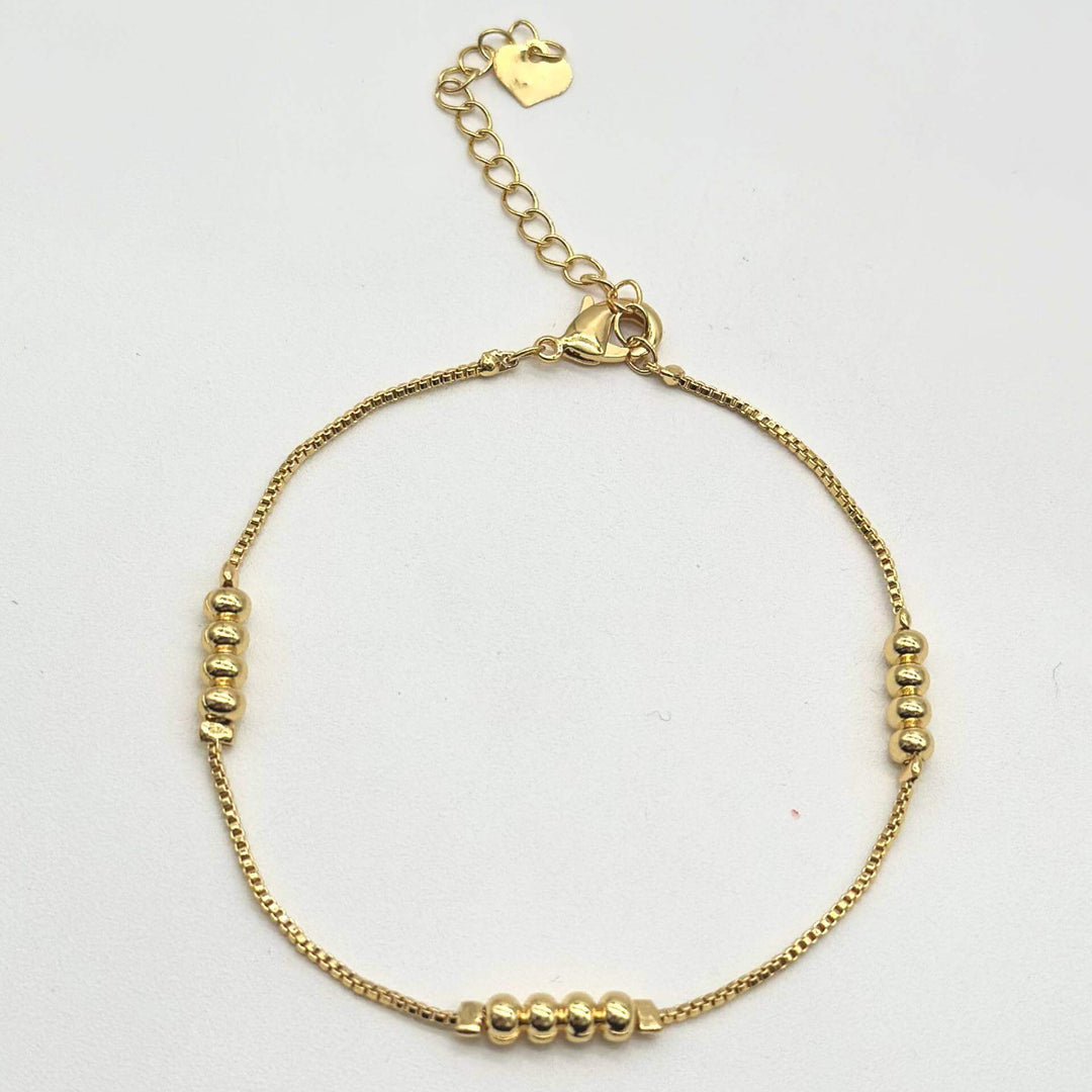 Pulsera Bolitas – Chapa de Oro 18K | MAEL