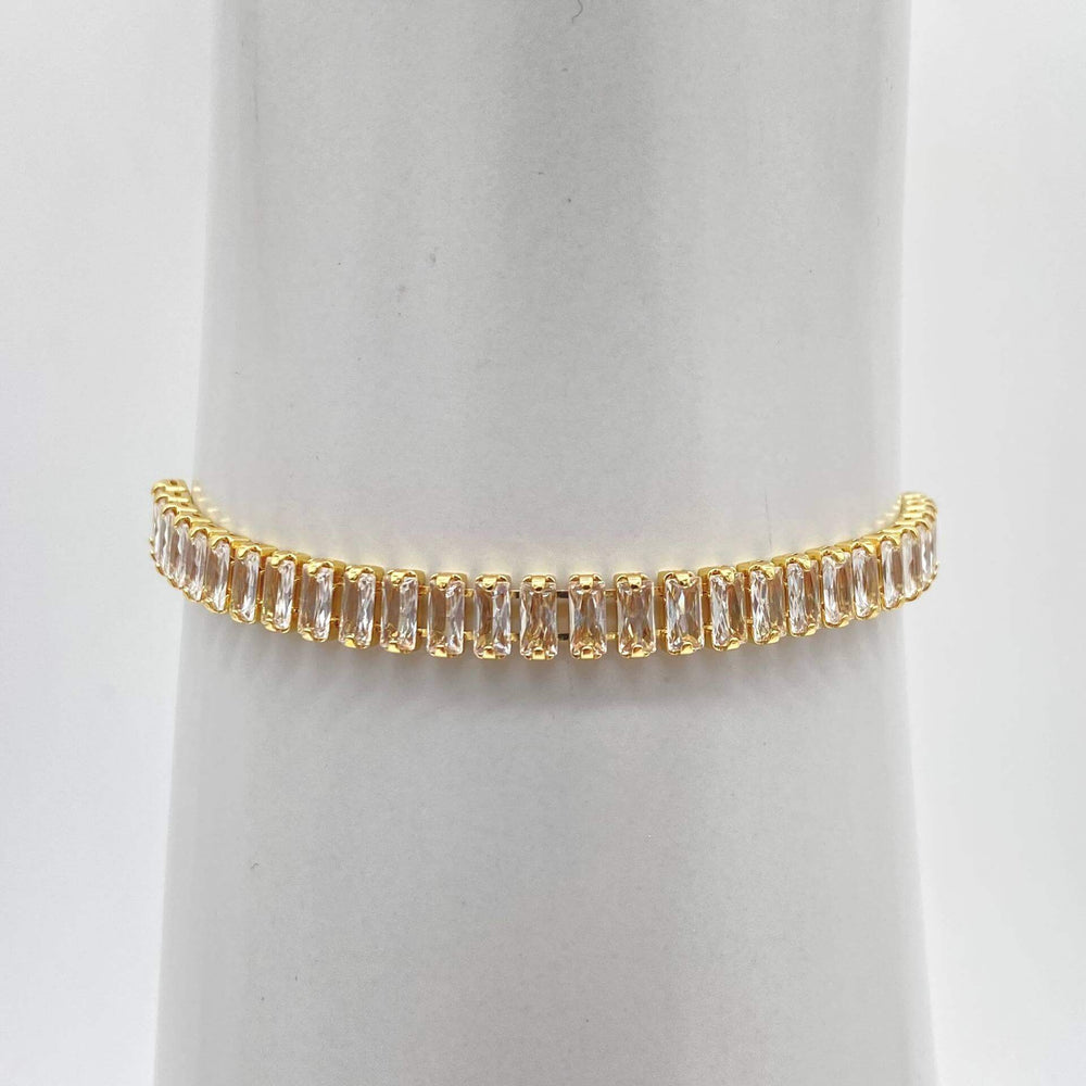 Pulsera tenis baguette– Chapa de Oro 18K | MAEL