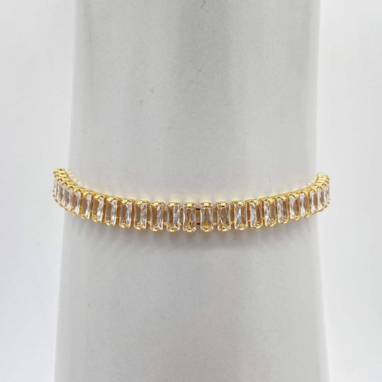 Pulsera tenis baguette– Chapa de Oro 18K | MAEL