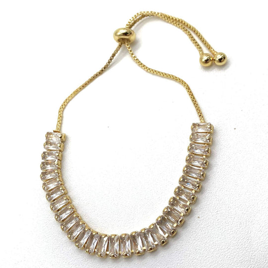 Pulsera tenis baguette– Chapa de Oro 18K | MAEL