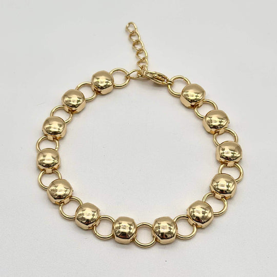 Pulsera Bolitas – Chapa de Oro 18K | MAEL