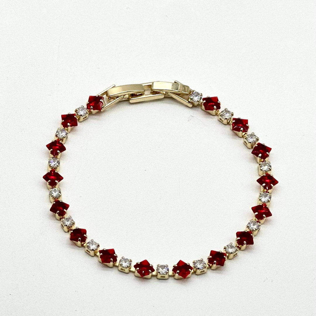 Pulsera Rojo – Chapa de Oro 18K | MAEL