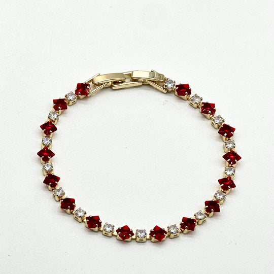 Pulsera Rojo – Chapa de Oro 18K | MAEL