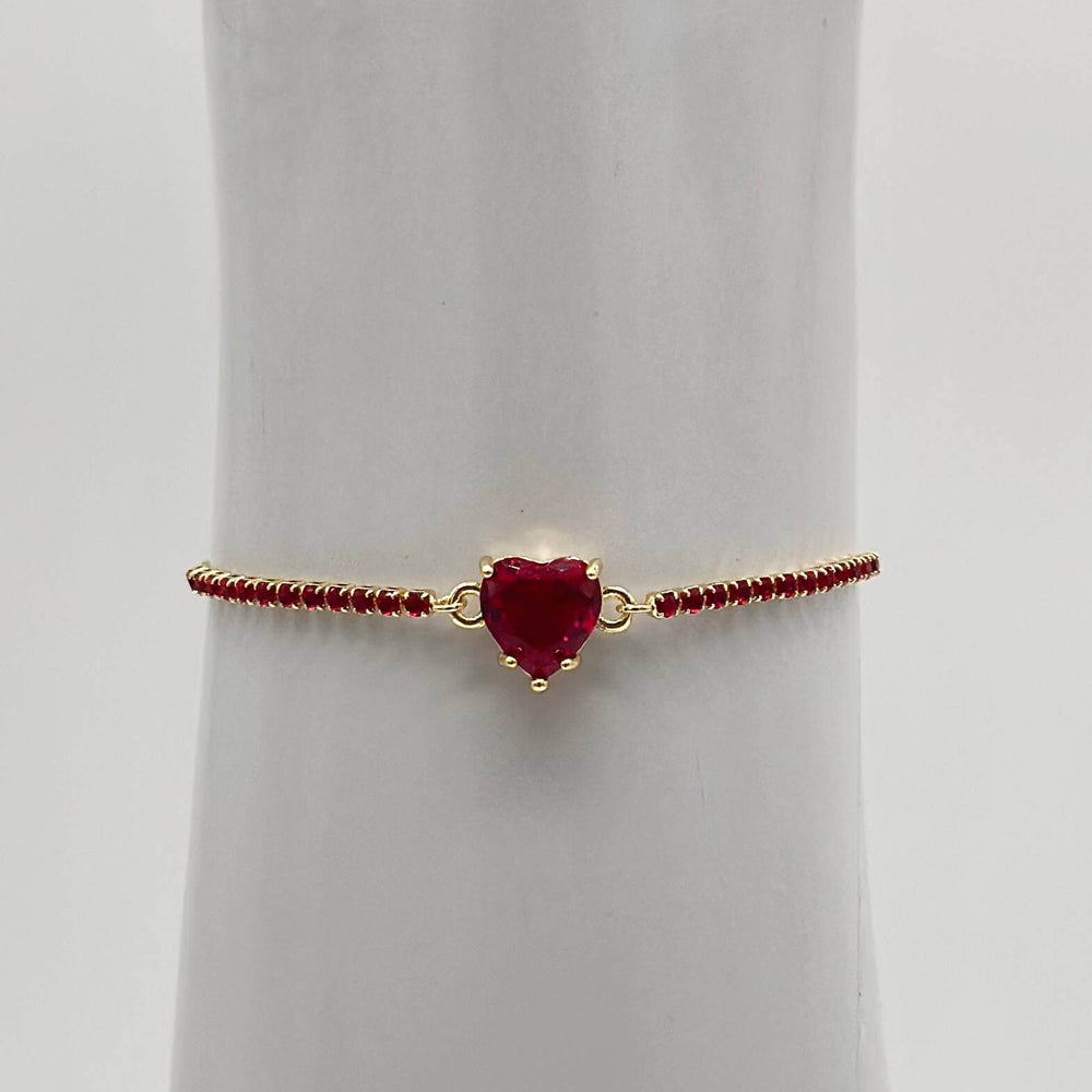 Pulsera Corazon rojo – Chapa de Oro 18K | MAEL