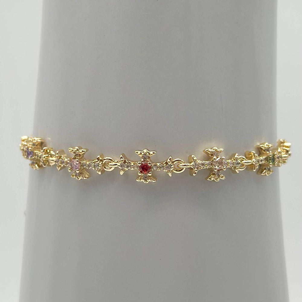 Pulsera Cruz gotica – Chapa de Oro 18K | MAEL
