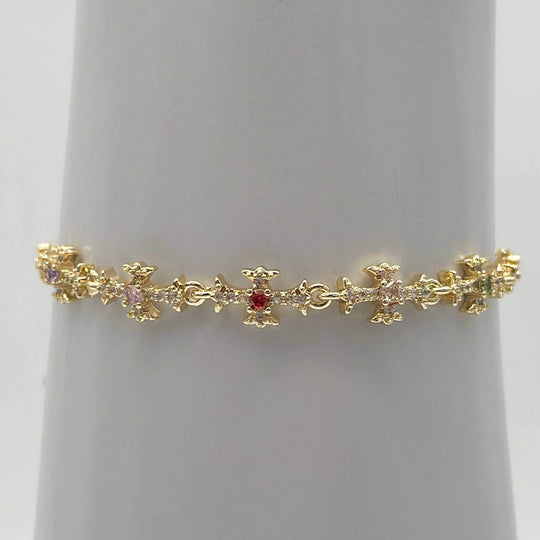 Pulsera Cruz gotica – Chapa de Oro 18K | MAEL