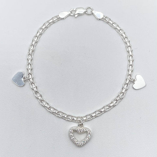 PULSO CORAZONES PLATA 925