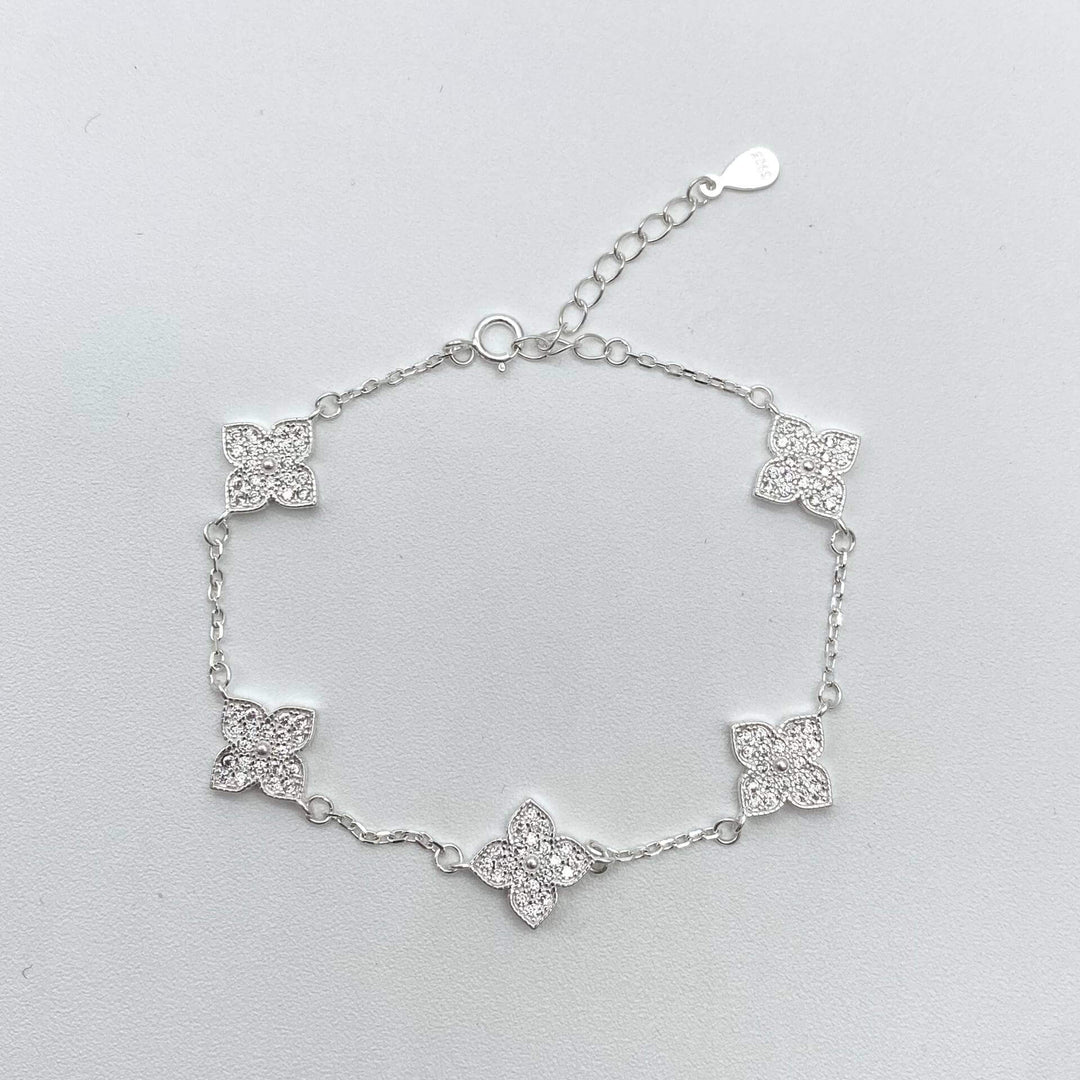 PULSO FLOR CUATRO HOJAS PLATA 925