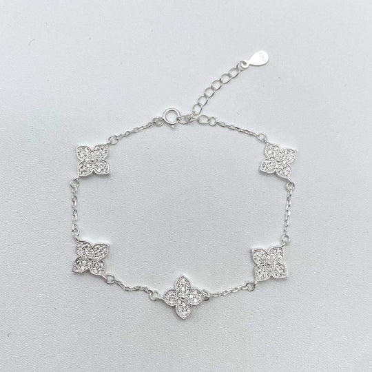 PULSO FLOR CUATRO HOJAS PLATA 925
