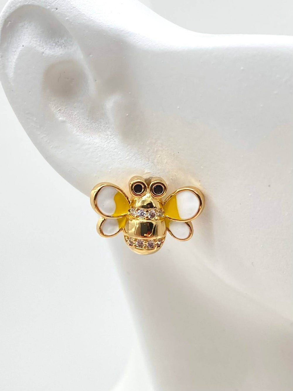 Arete abeja– Chapa de oro 18K | MAEL