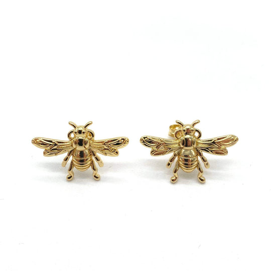 Arete abeja– Chapa de rodio 18K | MAEL