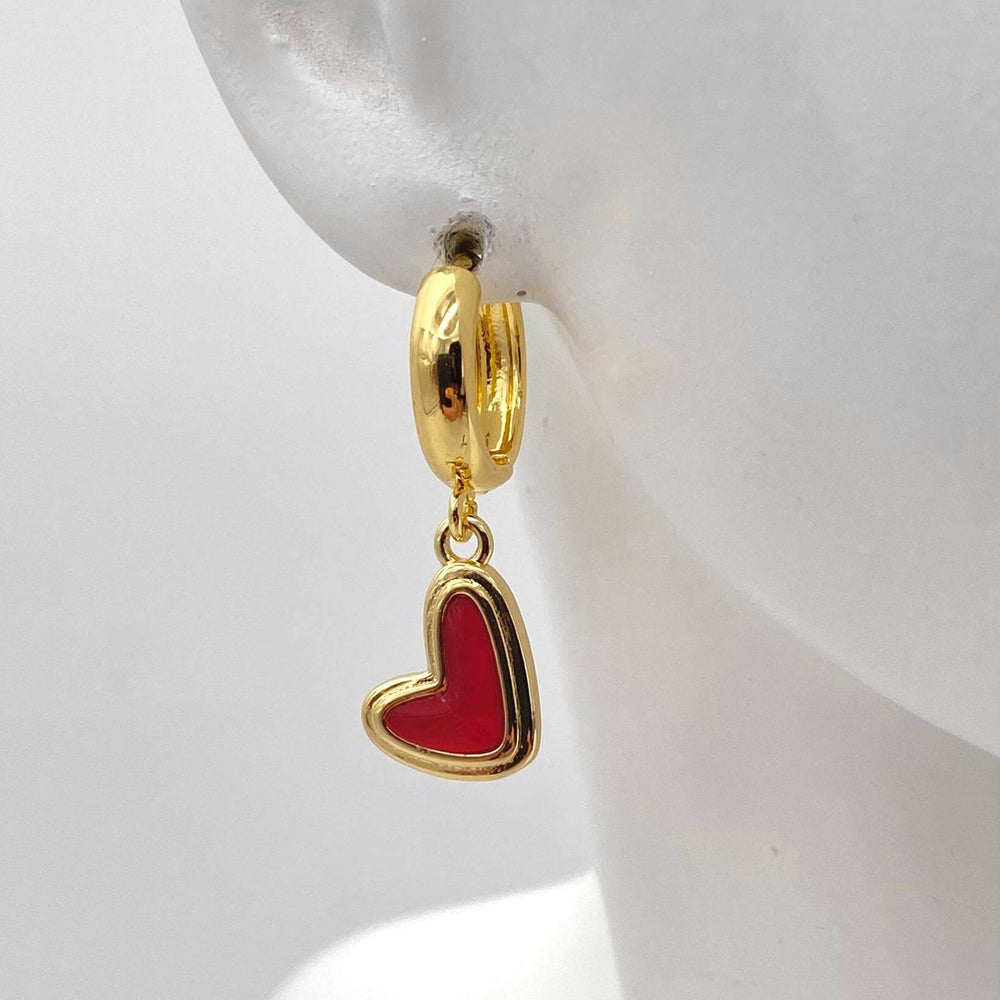 Arete corazon– Chapa de oro 18K | MAEL