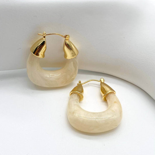 Arracada jade – Chapa de Oro 18K | MAEL