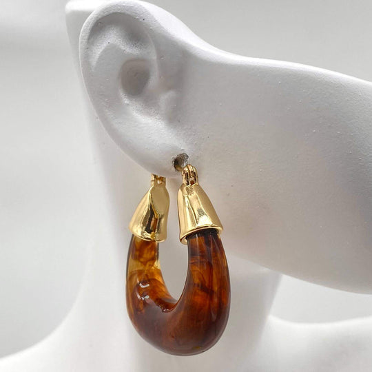Arracada ambar– Chapa de Oro 18K | MAEL