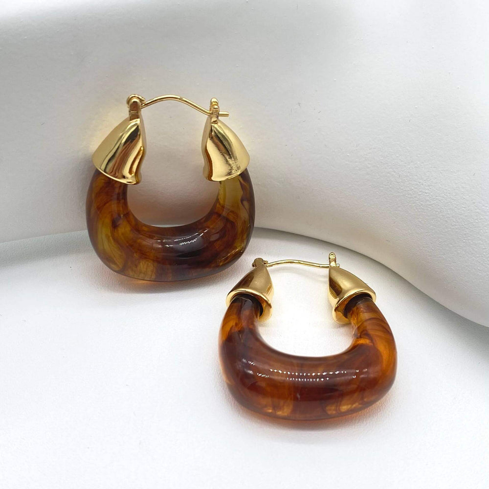 Arracada ambar– Chapa de Oro 18K | MAEL