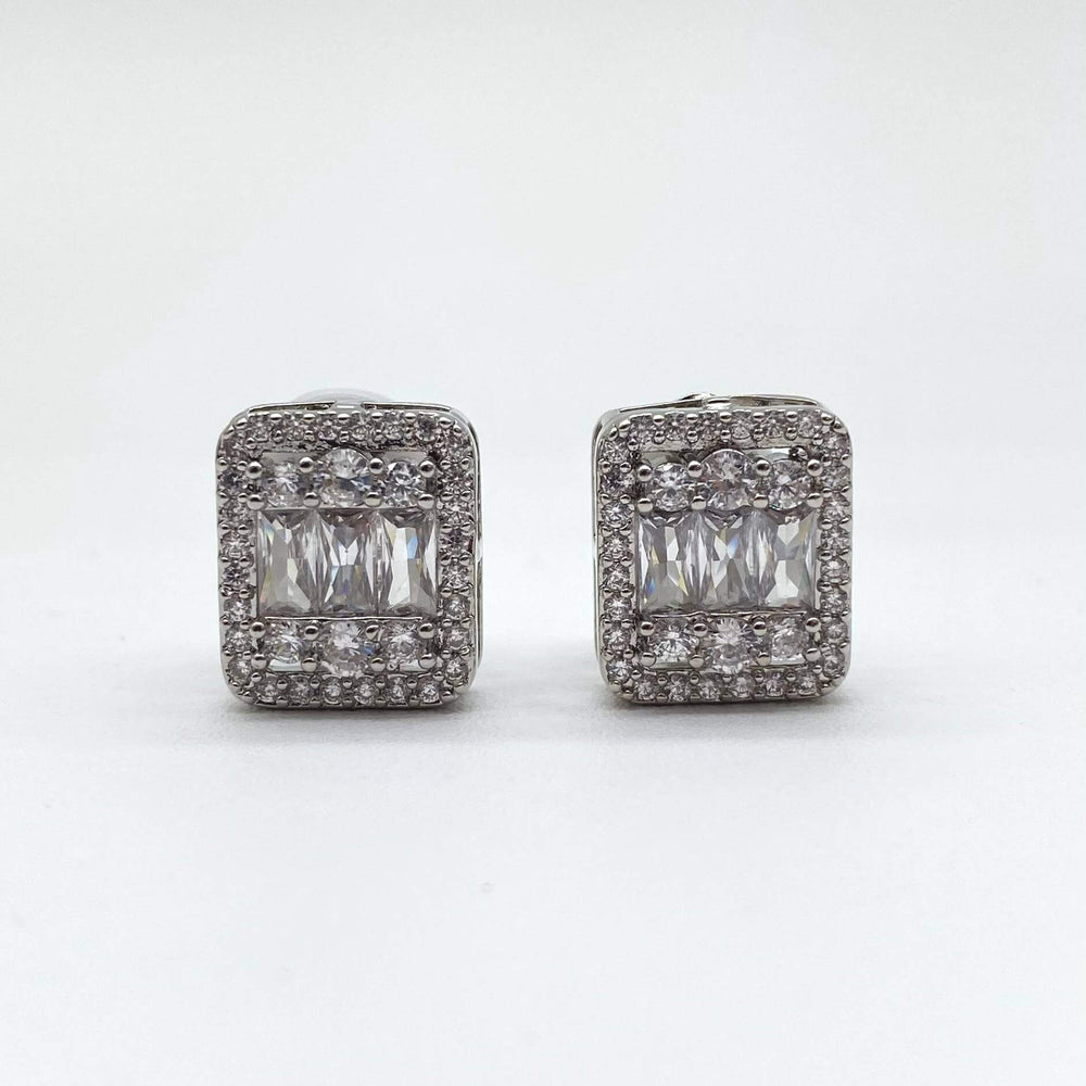 Arete cuadro de clip – Chapa de Oro 18K | MAEL