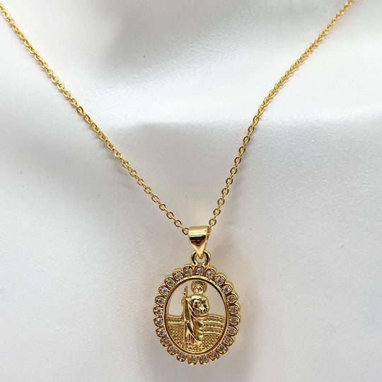 Collar con dije San judas tadeo – Chapa de Oro 18K | MAEL