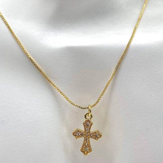 Collar con dije cruz gotica – Chapa de Oro 18K | MAEL
