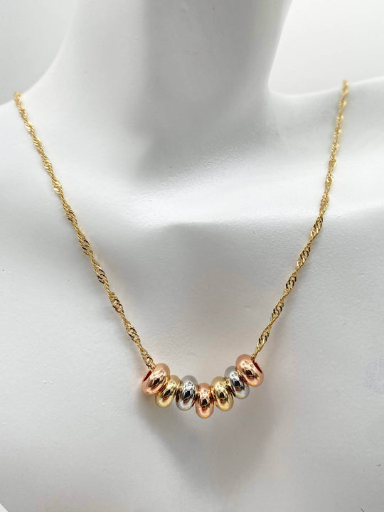 Collar con aros florentinos – Chapa de Oro 18K | MAEL