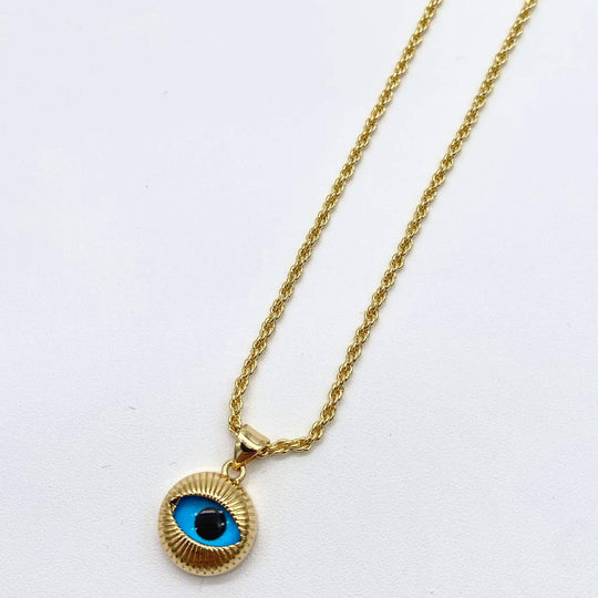 Collar dije ojo – Chapa de Oro 18K | MAEL