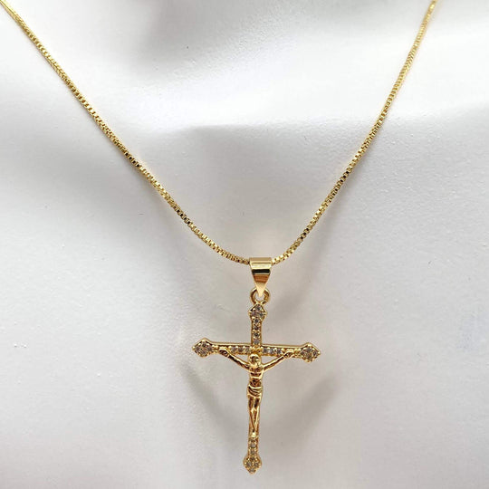 Collar cristo con cruz – Chapa de Oro 18K | MAEL