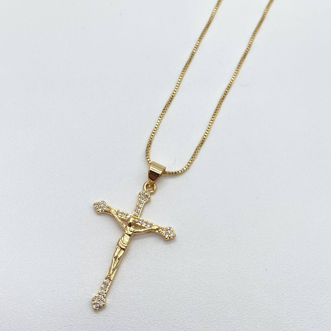 Collar cristo con cruz – Chapa de Oro 18K | MAEL