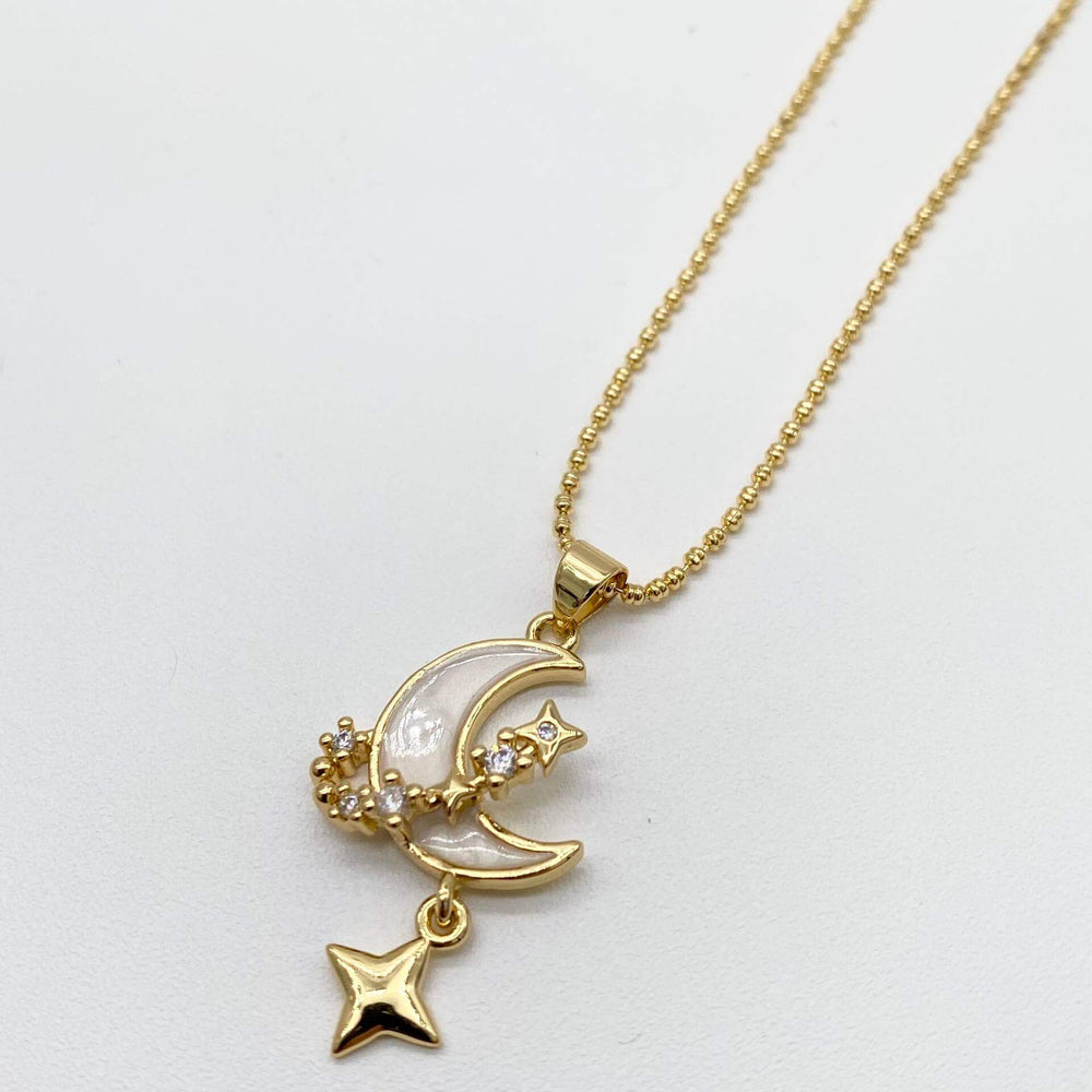 Collar luna y estrellas – Chapa de Oro 18K | MAEL