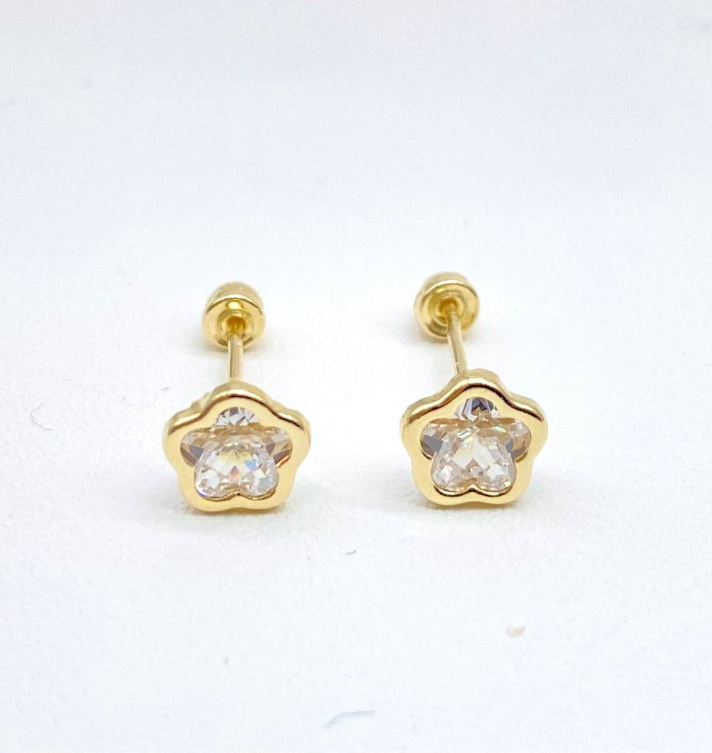 BROQUEL ORO 10K FLOR BICEL.