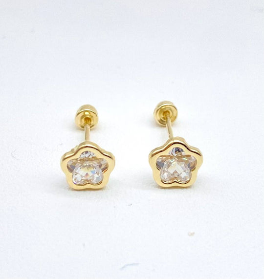 BROQUEL ORO 10K FLOR BICEL.