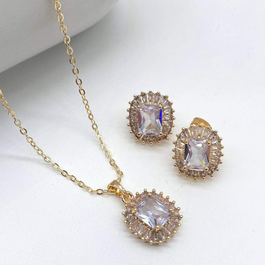Set Princesa – Dije, cadena y aretes en Chapa de Oro 18K | MAEL