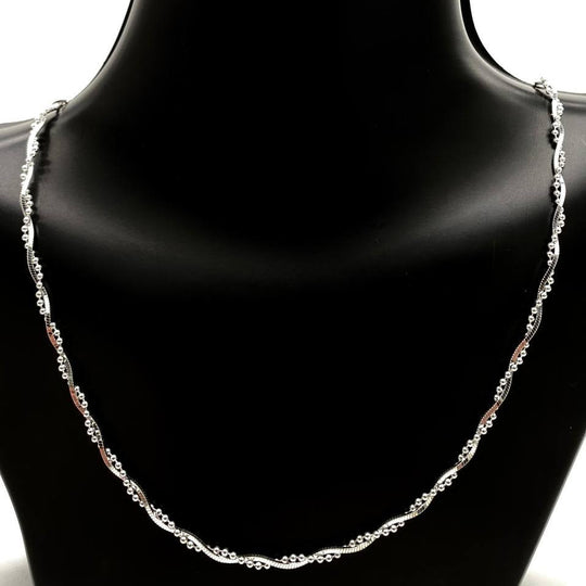 CADENA TEJIDO DOBLE PLATA 925