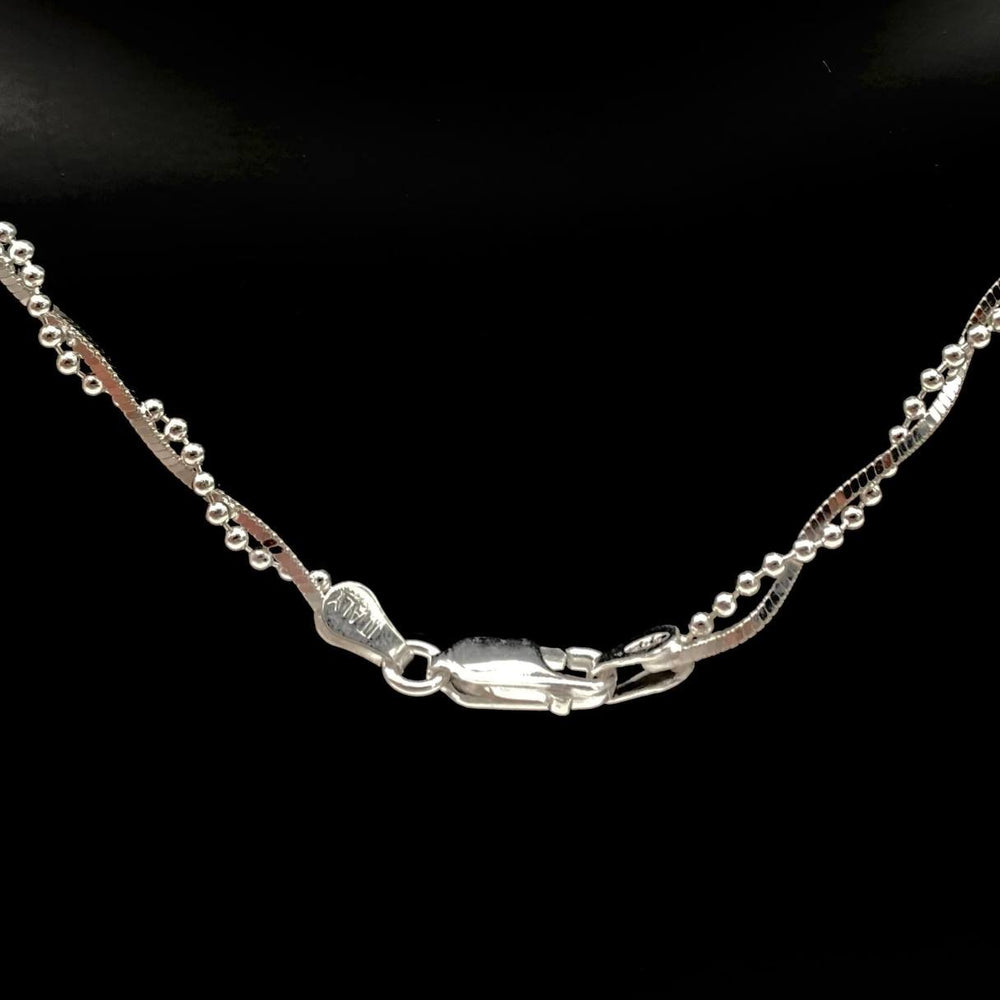 CADENA TEJIDO DOBLE PLATA 925