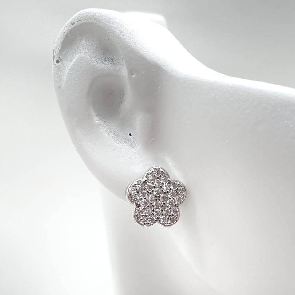 ARETE FLOR PLATA 925