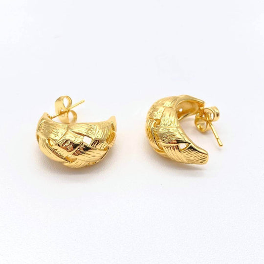 ARETE RED CHAPA DE ORO 18K