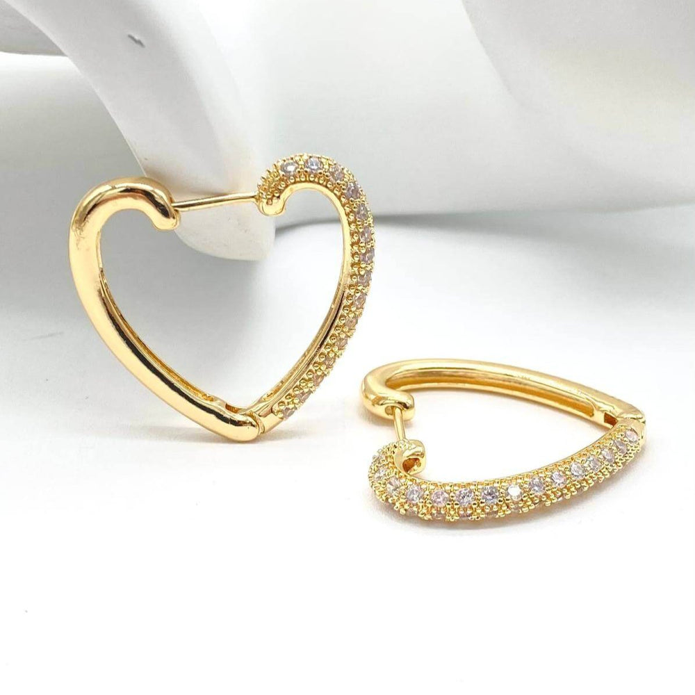 HUGGIE CORAZON CON ZIRCONIAS