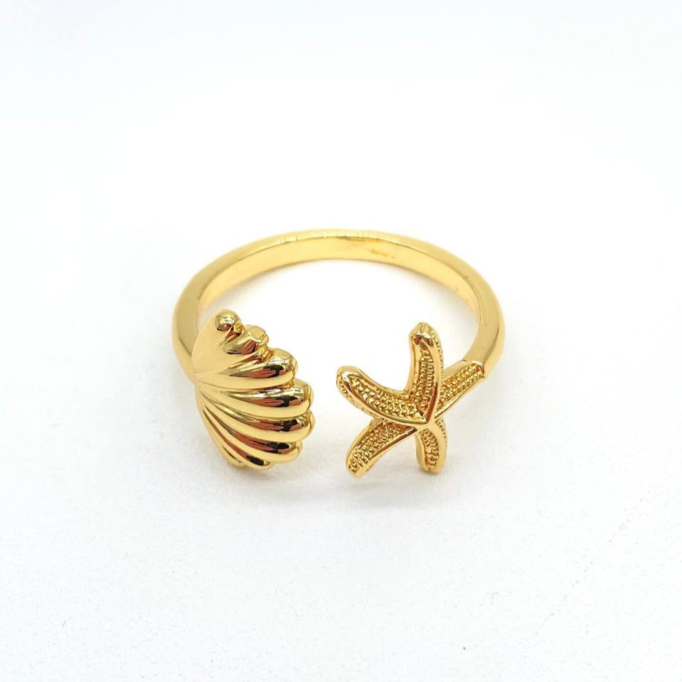 ANILLO ESTRELLA Y CONCHA DE MAR