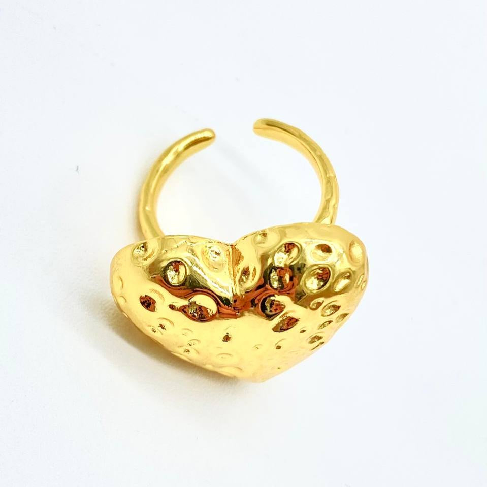 ANILLO CORAZON MARTILLADO