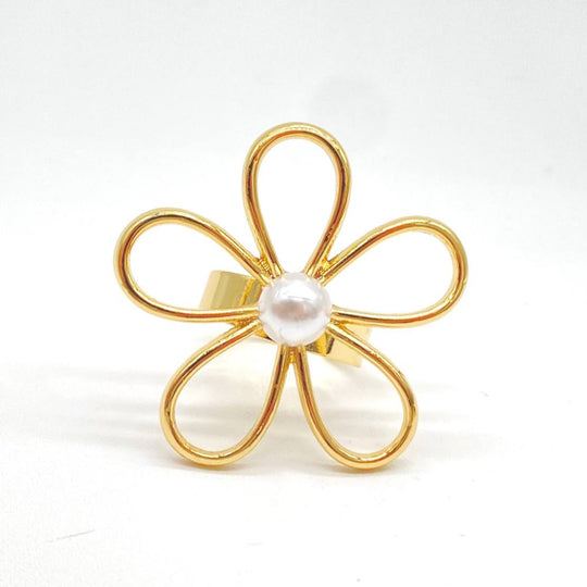 ANILLO FLOR CON PERLA