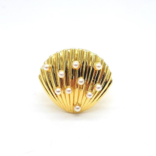 ANILLO CONCHA CON PERLAS