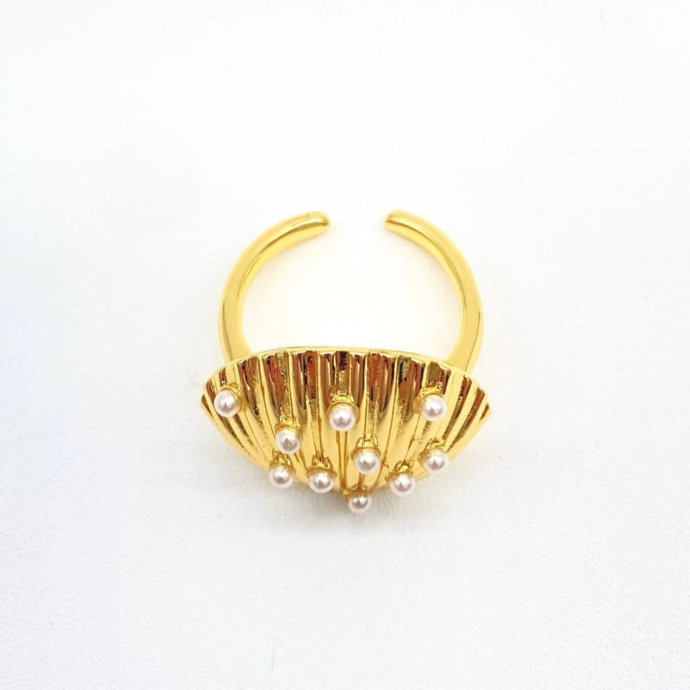 ANILLO CONCHA CON PERLAS
