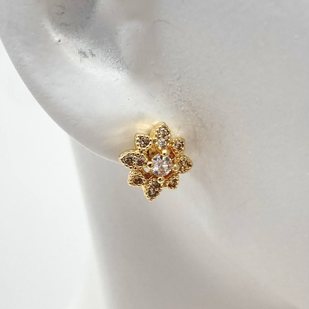 BROQUEL FLOR CHAPA DE ORO 18K