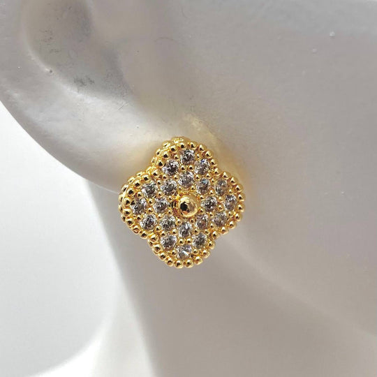 BROQUEL TREBOL CHAPA DE ORO 18K