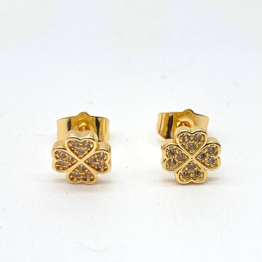 BROQUEL TREBOL CHAPA DE ORO 18K