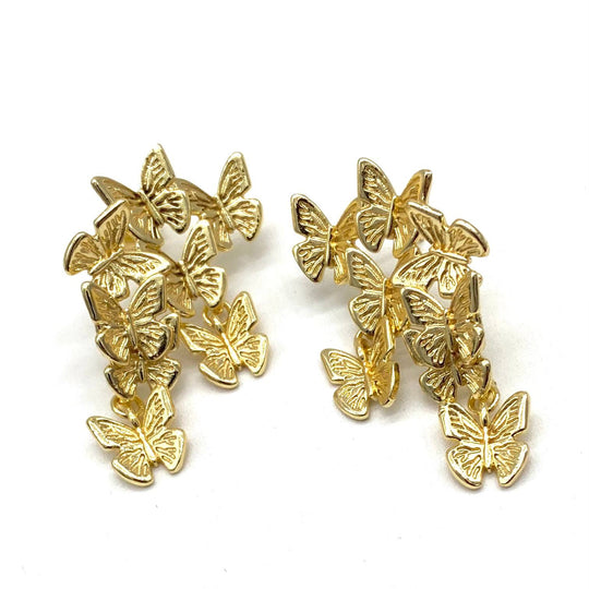 ARETE MARIPOSA CHAPA DE ORO 18K