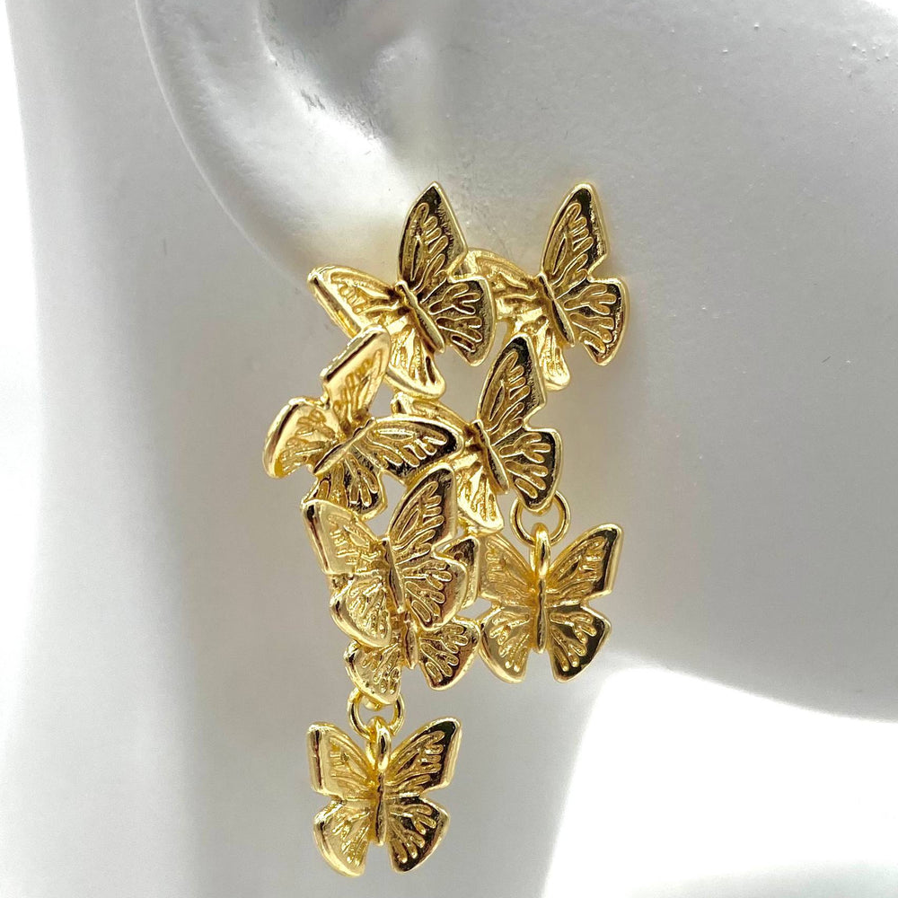 ARETE MARIPOSA CHAPA DE ORO 18K