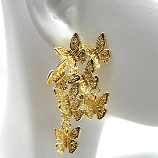 ARETE MARIPOSA CHAPA DE ORO 18K
