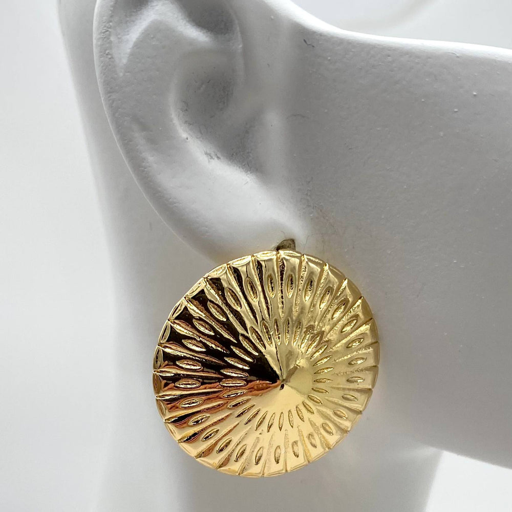 ARETE PLATILLO CHAPA DE ORO 18K
