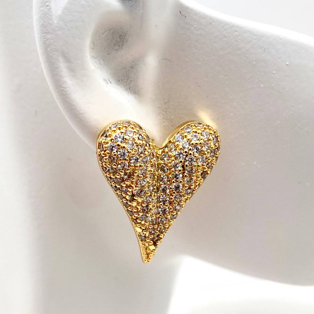 ARETE CORAZON CHAPA DE ORO 18K
